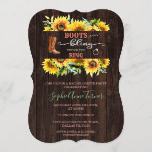 Western Boots & Bling Bachelorette Party Invitation
