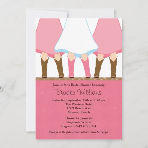 Western Boots Bridal Shower Invitation