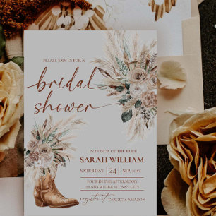 Western Boots Bridal Shower Invitation Card