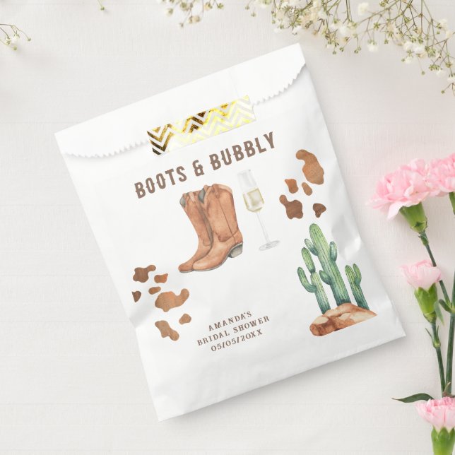 Western Boots & Bubbly Bridal shower  Favor Bag (Sealed)