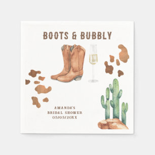 Western Boots & Bubbly Bridal shower Napkins