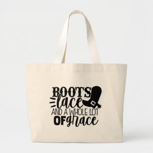 Western Boots Line Dancing Sassy Princess Cowgirl Large Tote Bag
