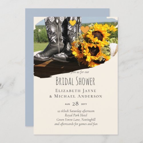 Western Boots Sunflowers Rustic Wedding