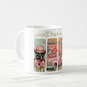 Western Boots Valentine with Belgian Malinois Coffee Mug