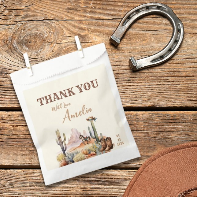Western Boy A Little Cowboy Rustic Baby Shower Favor Bag (Creator Uploaded)