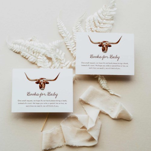 Western Boy Baby Shower Books for Baby Enclosure Card