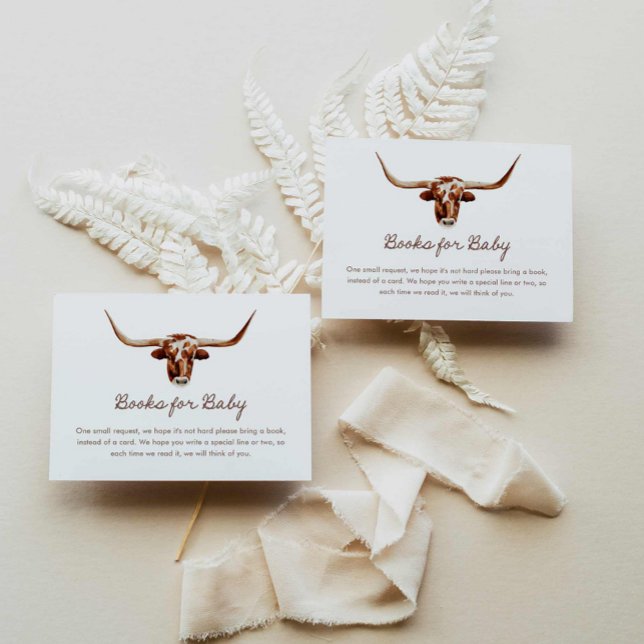 Western Boy Baby Shower Books for Baby Enclosure Card (Western cowboy baby shower books for baby request card)
