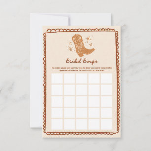 Western Bridal Bingo Game Card