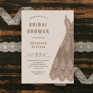 Western Bridal Dress Cowgirl Chic Rustic Shower Invitation