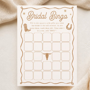 Western Bridal Shower Bingo Game Card