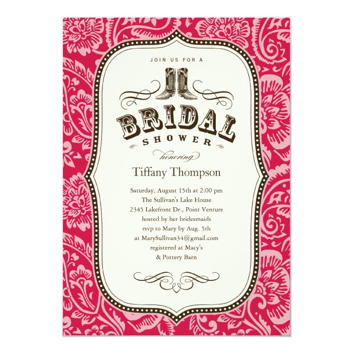 Western Bridal Shower Invitations Zazzle 7945