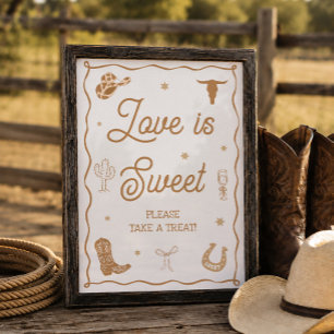 Western Bridal Shower Love is Sweet Favor Poster