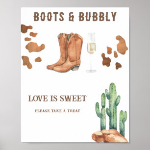 Western bridal shower Love is sweet take a treat Poster