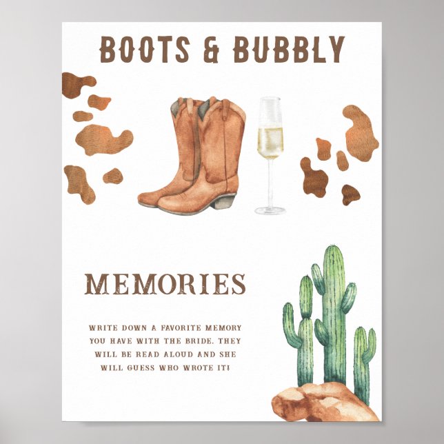 Western bridal shower Memories with the bride Poster (Front)