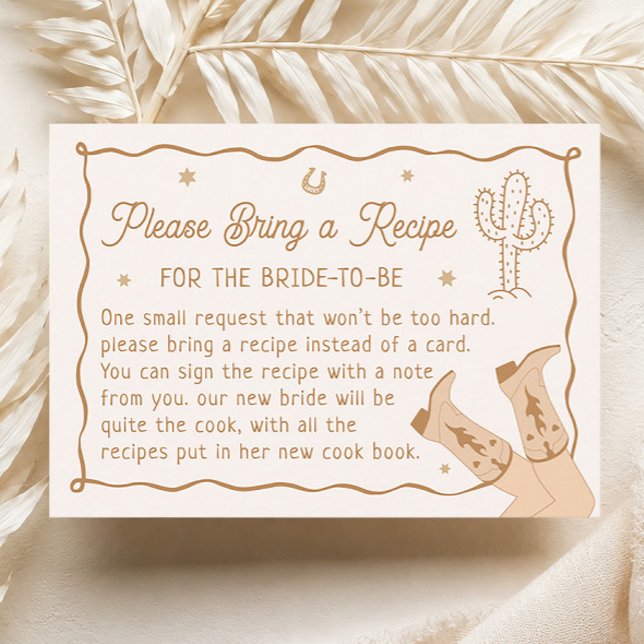 Western Bridal Shower Recipe Request Enclosure Card (Creator Uploaded)