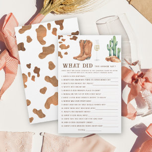 Western Bridal shower What did the groom say 