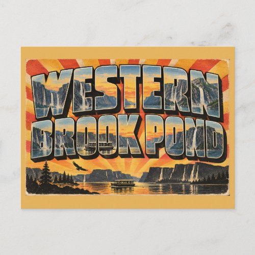 Western Brook Pond NL Fjord Boat Tour Art Postcard