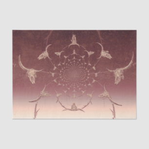 Western Brown Beige Rustic Texture Bull Skull Tissue Paper