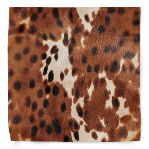 Western Brown Black Cowboy Cowhide Bandana