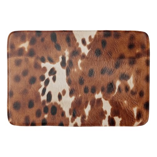 Western Brown Black Cowboy Cowhide Bath Mat