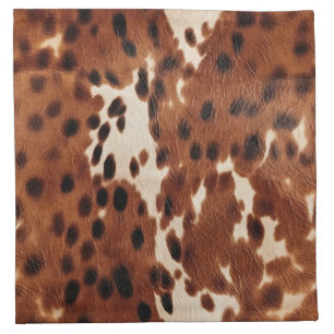 Western Brown Black Cowboy Cowhide Cloth Napkin
