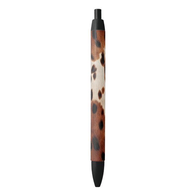 Western Brown Black Cowboy Cowhide Pen (Front Vertical)