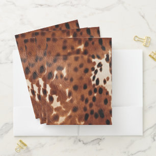 Western Brown Black Cowboy Cowhide Pocket Folder