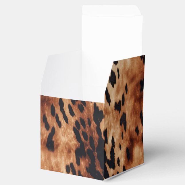 Western Brown Black Cowhide Animal Favor Boxes (Opened)