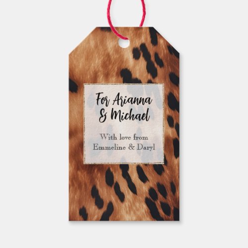 Western Brown Black Cowhide Animal Gift Tags