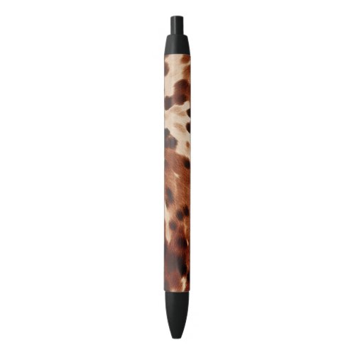 Western Brown Black Cream Cowhide Black Ink Pen