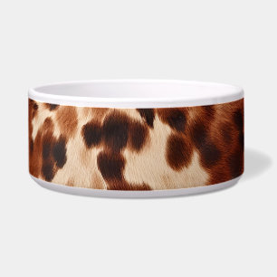 Western Brown Black Cream Cowhide Bowl