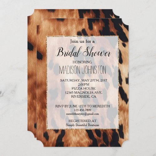 Western Brown Black Cream Cowhide  Invitation