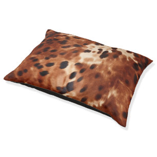Western Brown Black Cream Cowhide Pet Bed
