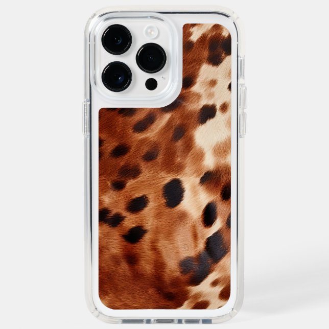 Western Brown Black Cream Cowhide Speck iPhone Case (Front)