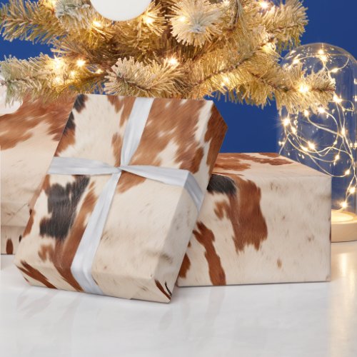 Western Brown Black Ivory Cowhide  Wrapping Paper