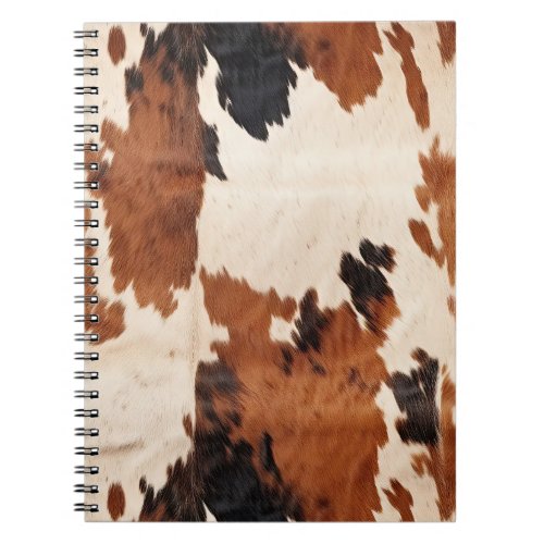 Western Brown Black White Cowhide Notebook