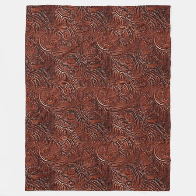 Western Brown Bohemian Art Fleece Blanket (Front)