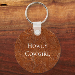 Western Brown Bohemian Art Keychain