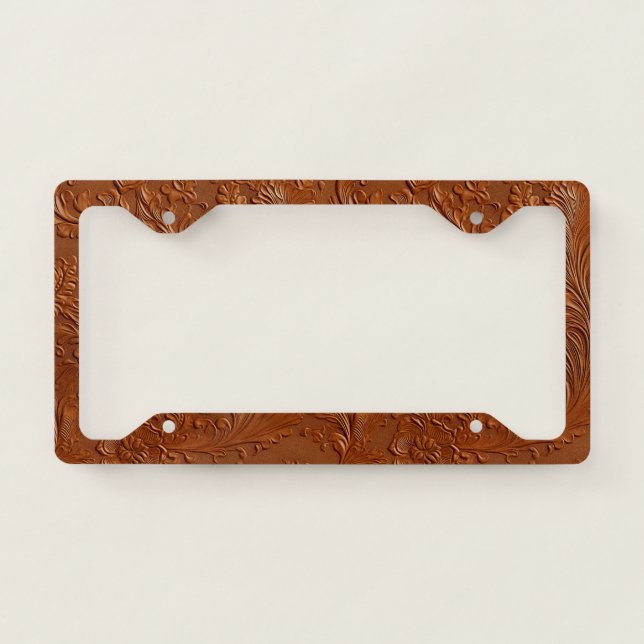 Western Brown Bohemian Art License Plate Frame (Front)