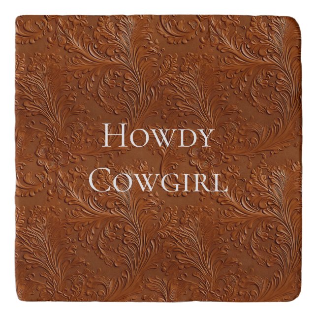 Western Brown Bohemian Art Trivet (Front)