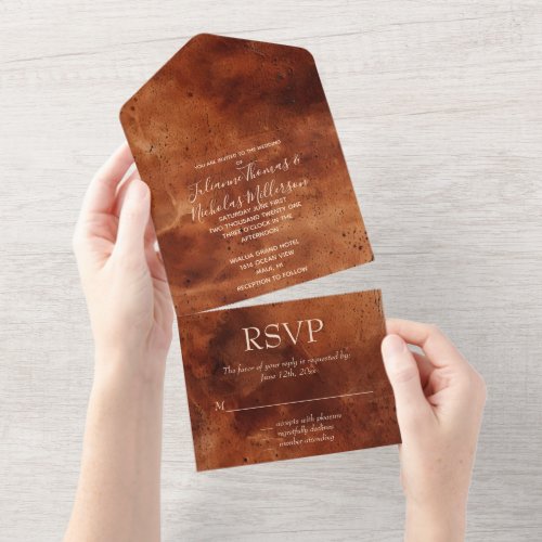 Western Brown Brown  All In One Invitation