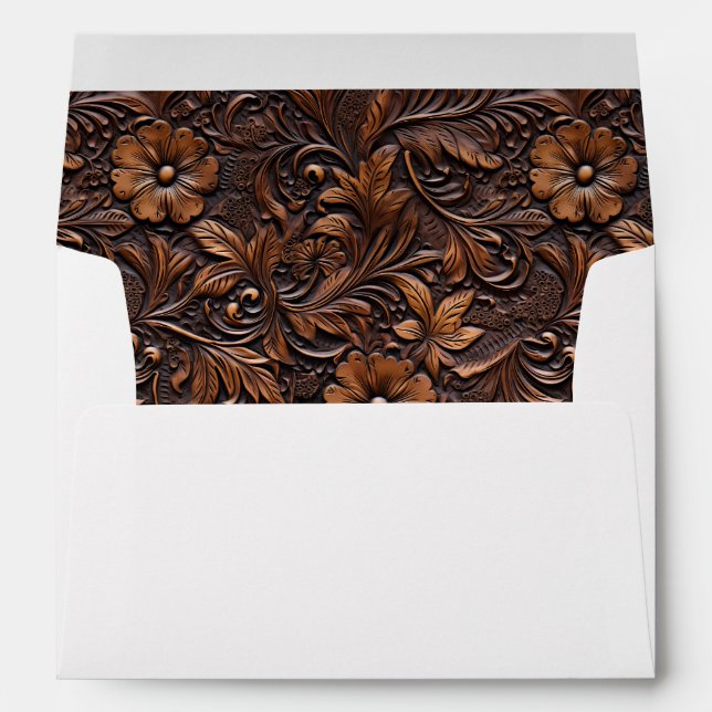 Western Brown Cowgirl Bohemian Floral Envelope (Back (Bottom))
