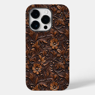 Western Brown Cowgirl Bohemian Floral iPhone 14 Pro Case