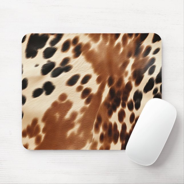 Western Brown Cowgirl Cowhide Mouse Pad (With Mouse)