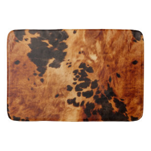 Western Brown Cowhide Cowboy Cowgirl Bath Mat