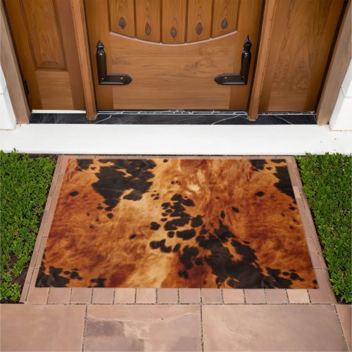 Western Brown Cowhide Doormat