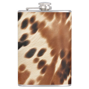 Western Brown Cowhide Flask