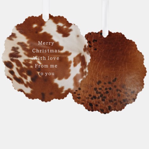 Western Brown Cowhide Ornament Card