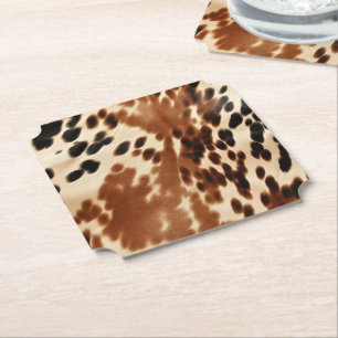 Western Brown Cowhide Paper Coaster