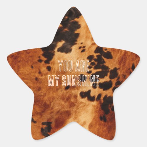 Western Brown Cowhide Star Sticker